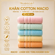 Khăn mặt Cotton Macio YC16 40x80 cm mềm mại thấm hút