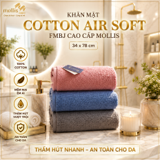 KHĂN MẶT COTTON  CAO CẤP MOLLIS  AIR SOFT FMBJ
