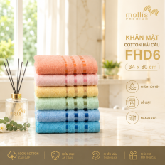 Khăn Mặt Hải Cẩu Cotton FHD6 34x80cm 84g Cao Cấp Thấm Hút Tốt