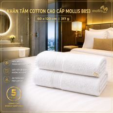KHĂN TẮM COTTON CAO CẤP MOLLIS B853 60 X 120 CM 317 G