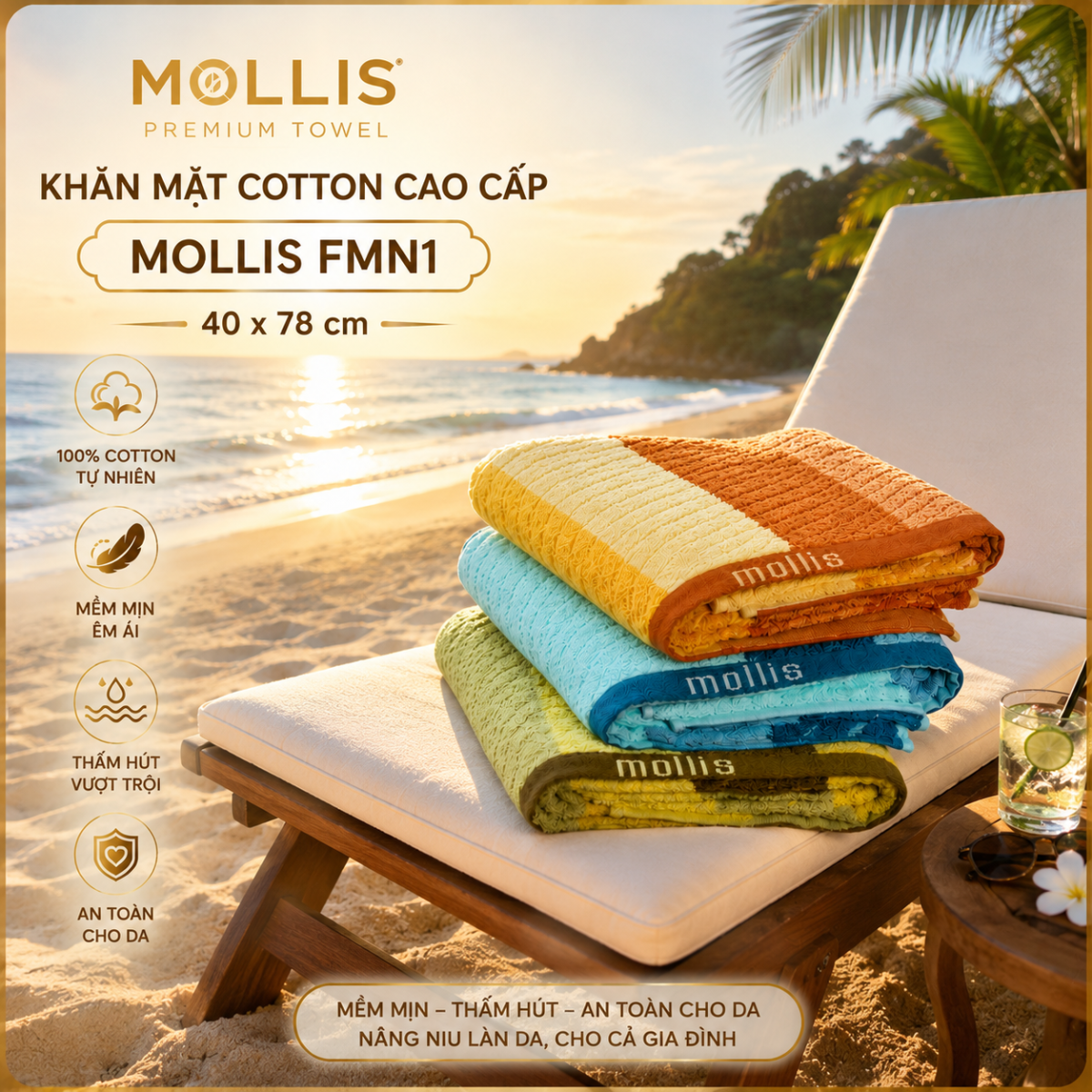 khăn mollis cao cấp mềm mại