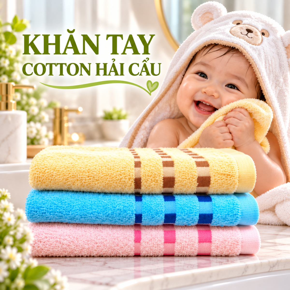 Combo 10 khăn tay Hải cẩu HHD6 sử dụng cho gia đình