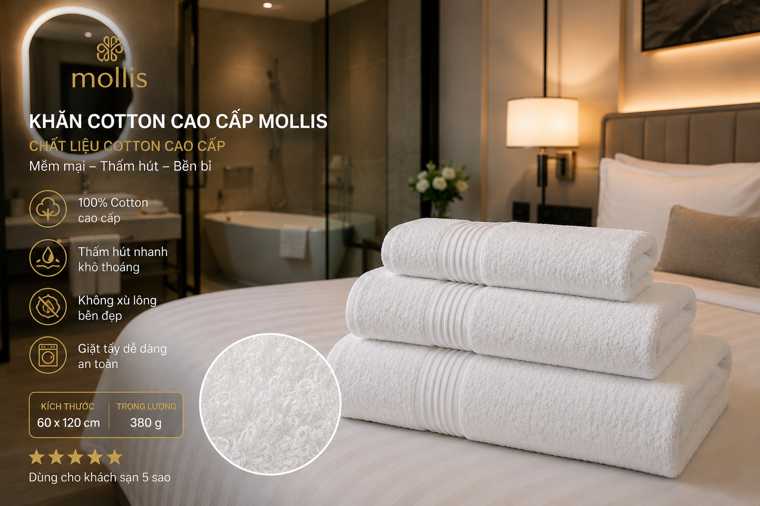 Khăn Tắm Cao Cấp Tại TPHCM – Cách Chọn Khăn Cotton Phù Hợp Cho Gia Đình, Spa Và Khách Sạn