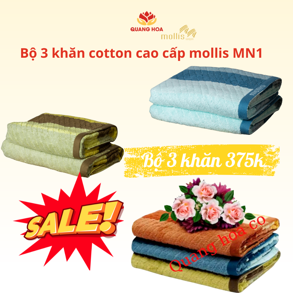 Khăn Tắm Cotton Cao Cấp Mollis BMN1 – Đẳng Cấp Từ Chất Liệu, Hoàn Hảo 