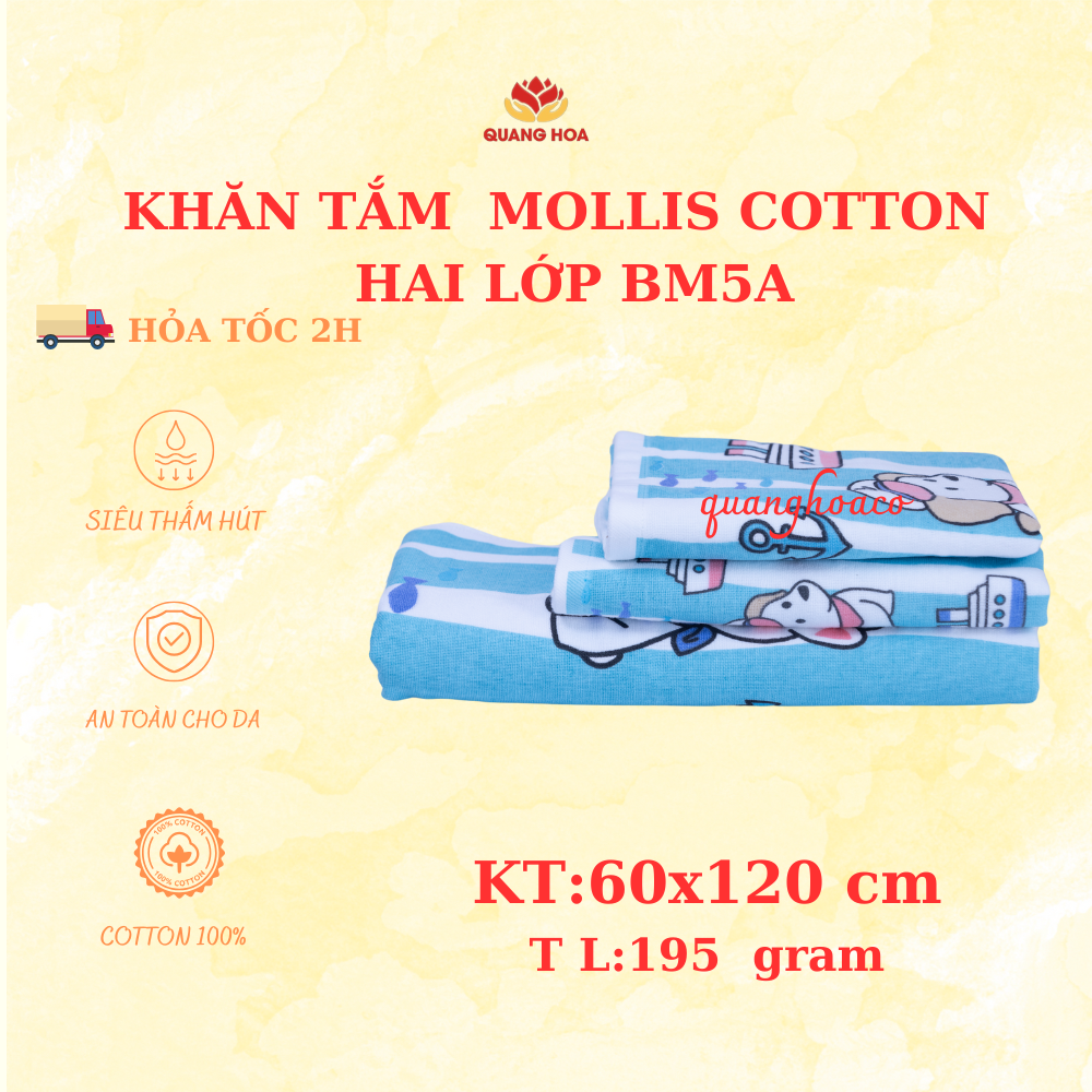 Khăn Tắm cotton cao cấp Mollis –BM5A  