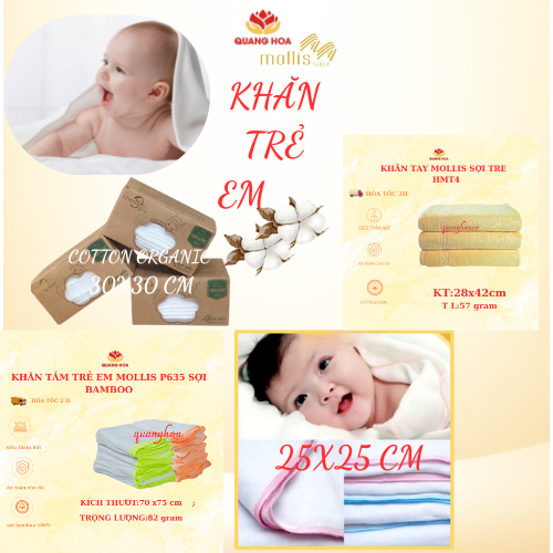   khăn trẻ em cao cấp mollis đáng tin dùng.