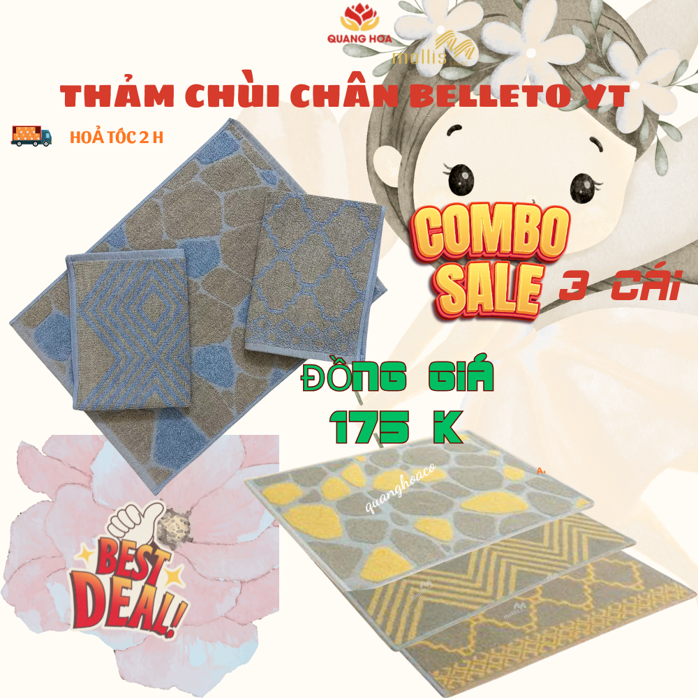 THẢM CHÙI CHÂN BELLETO YT 217 GRAM 40 X60 CM