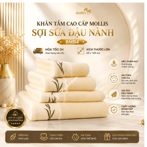 khăn sợi soybean mollis